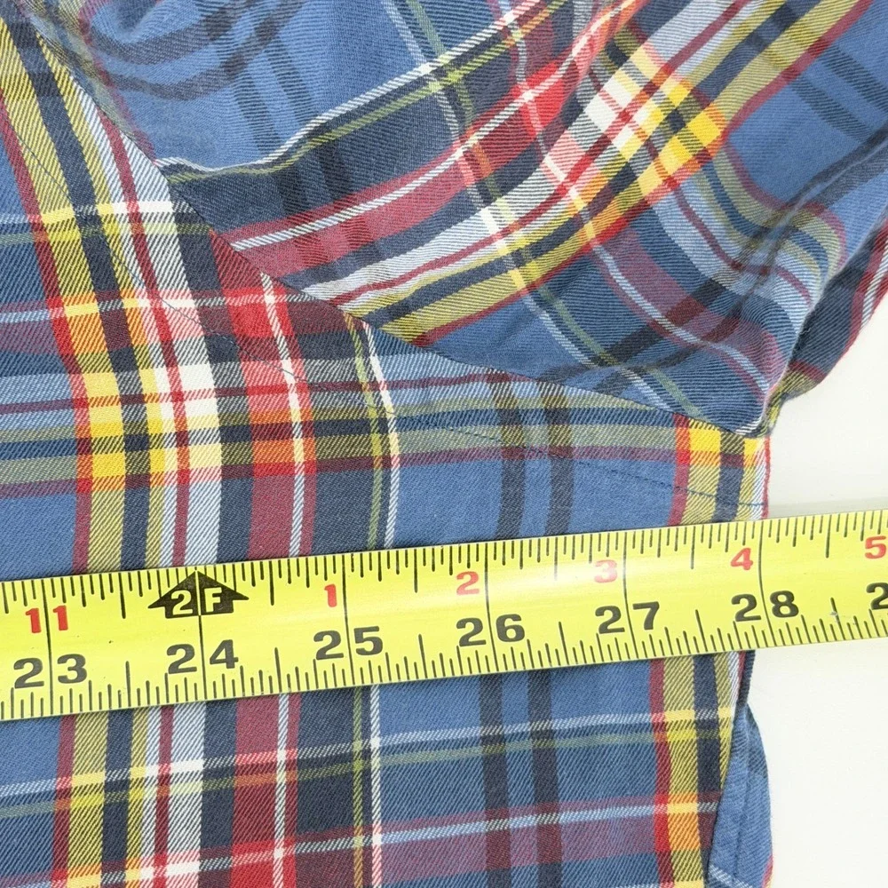 Polo Ralph Lauren Mens XXL Classic Fit Plaid Button Down Shirt Blue Red Cotton